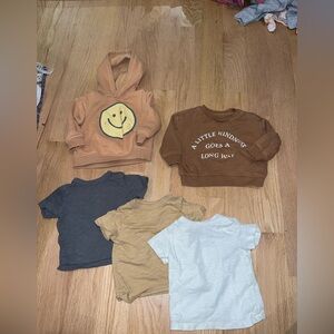 Little Co. boy lot - 2 sweatshirts, 3 t-shirts